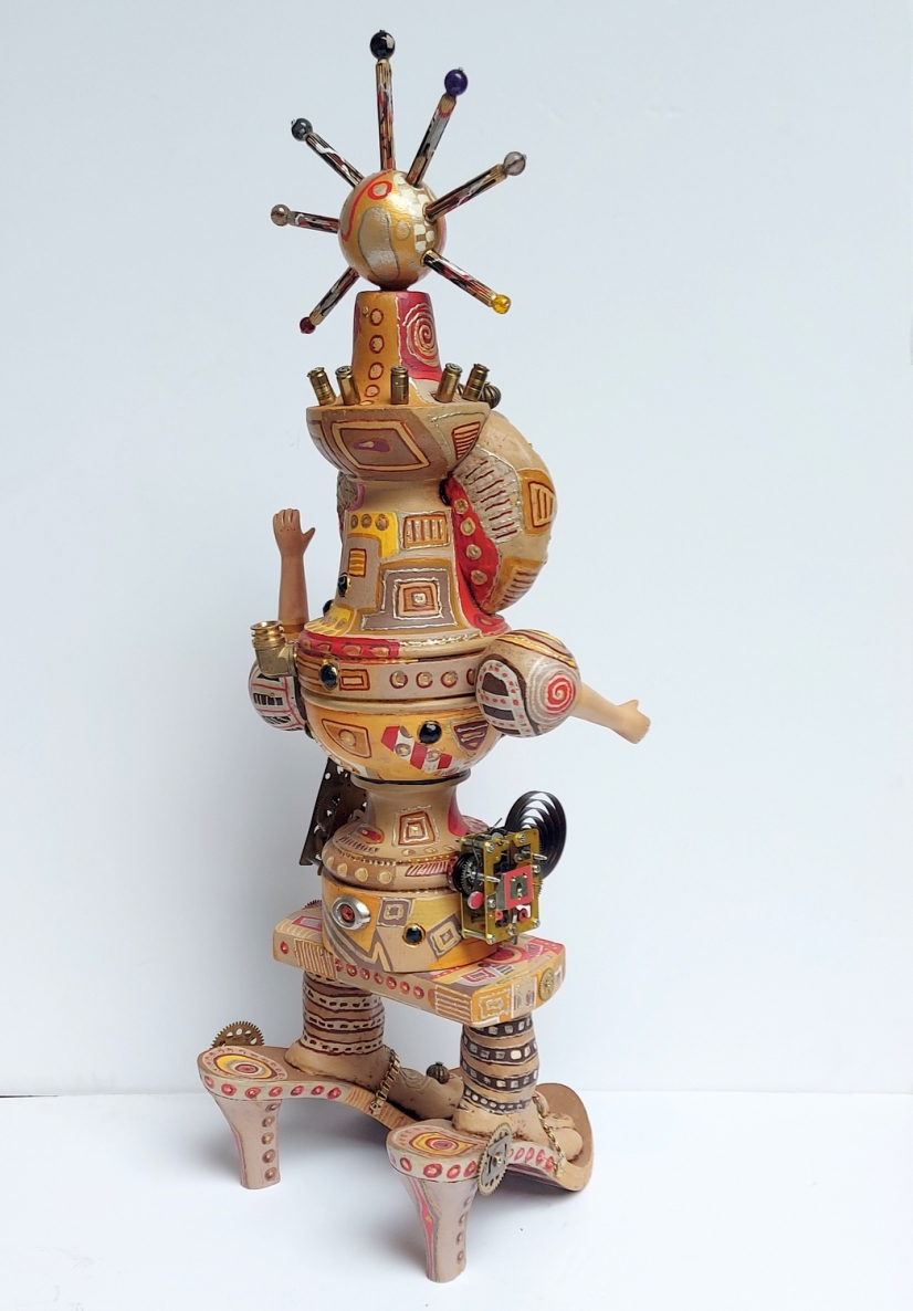 Sveiki atvykę, 2024, mišri technika, h 67x23x23 cm, 1/1