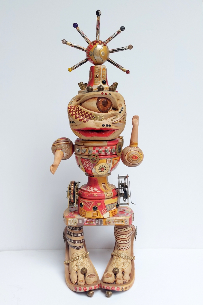 Sveiki atvykę, 2024, mišri technika, h 67x23x23 cm, 1/1