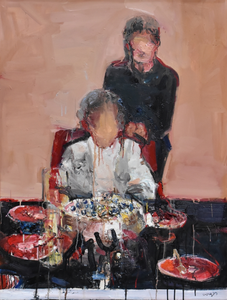 Šventė kituose kambariuose, 2021, drobė, aliejus, 125x95 cm