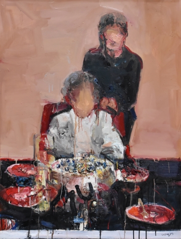 Šventė kituose kambariuose, 2021, drobė, aliejus, 125x95 cm