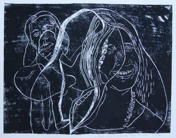 Tamsa ir saulės spinduliai, 2022, lino raižinys, 48x60cm, 1/1