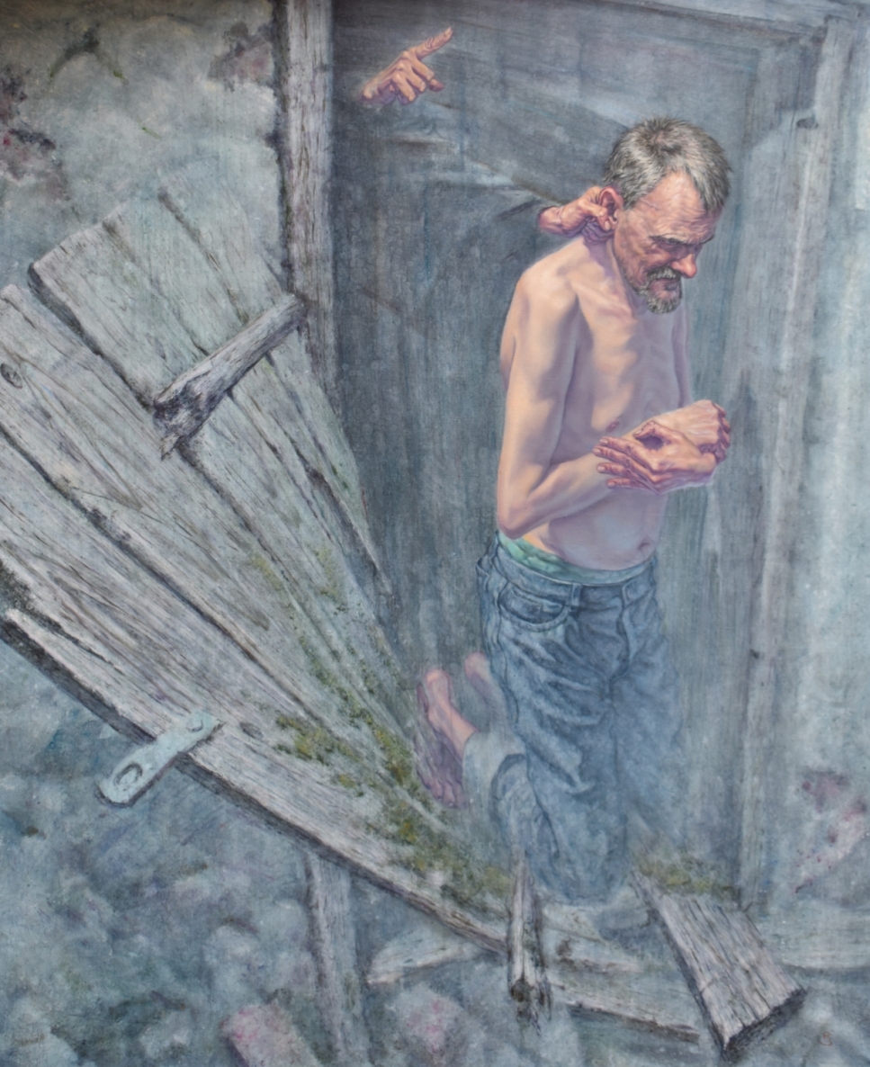 Between the Doors, 2022, canvas, oil, 170x140 cm
