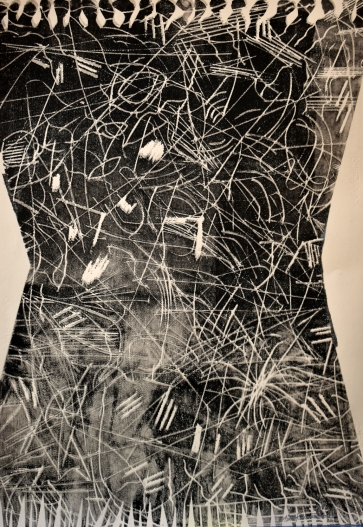 Tirpstanti diena, 2025, lino raižinys, 100x70 cm, 1/3