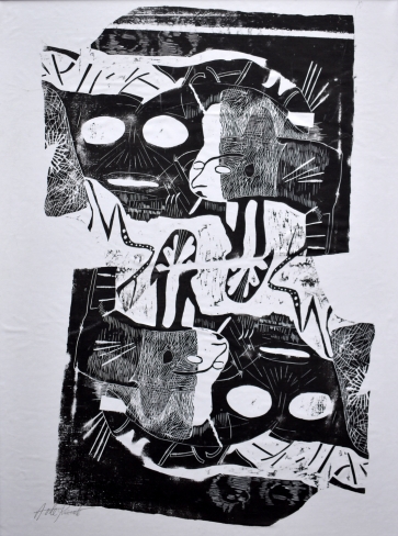 Tos vasaros ruduo II, 2022, lino raižinys, 97x72 cm, 1/1