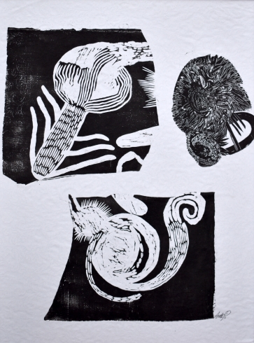 Tos vasaros ruduo IV, 2022, lino raižinys, 97x72 cm, 1/1