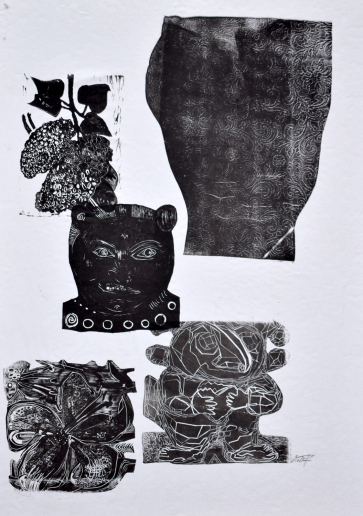 Tos vasaros ruduo VI, 2022, lino raižinys, 107x77 cm, 1/1