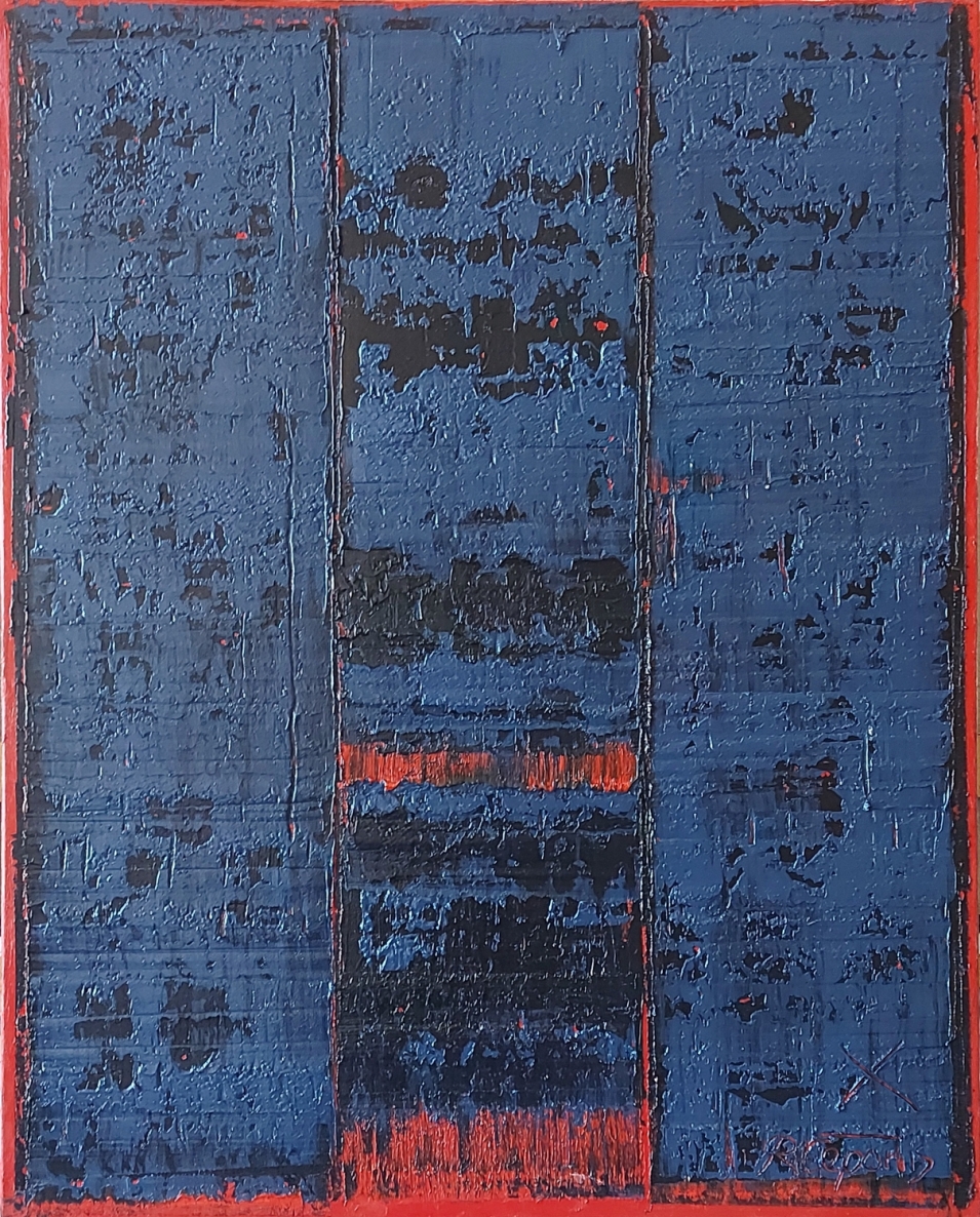Troškūnai. Ženklas, 2023,  drobė, aliejus, 100x80 cm  
