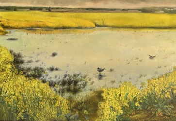 Tykus vakaras po lietaus, 2024, drobė, aliejus, 110x160 cm
