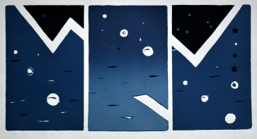 Tylos klausymasis I, 1991, lino raižinys,  24x46 cm