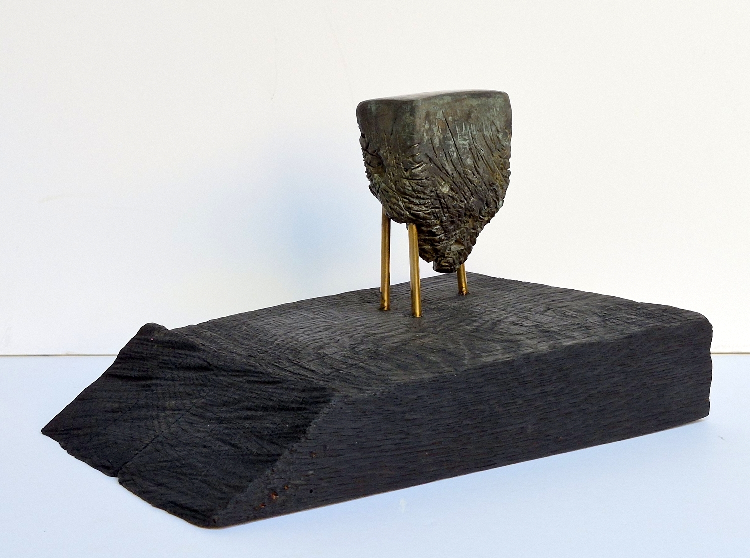 UFO, 2026, bronze, burnt oak, h 16.5x29x19 cm, 1/1