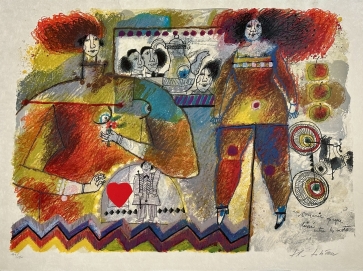 Neskaidri atmintis, likusi tarp žodžių, XXa., popierius, litografija,  57 x 77 cm, 144/150