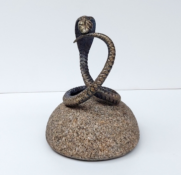 Uroboros, 2025, stone, brass, h 18.5x17x14 cm, 1/1