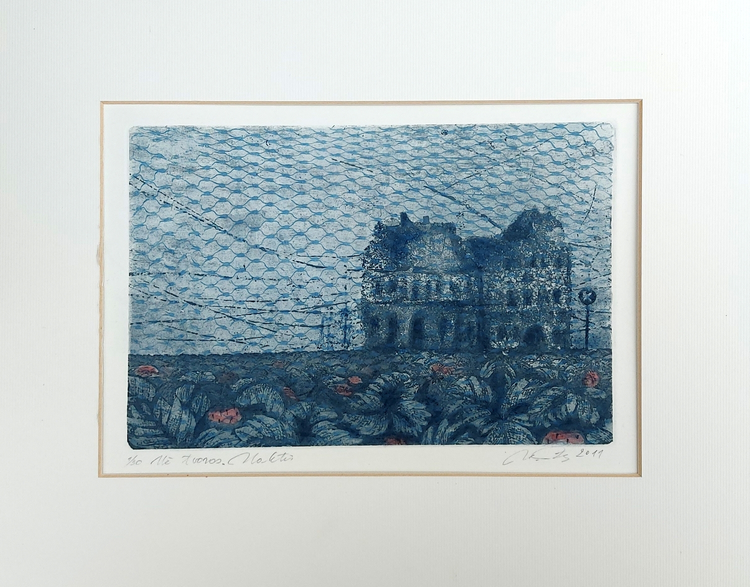 Behind the Fence. Night, 2011, etching, 14x21 cm, 1/30