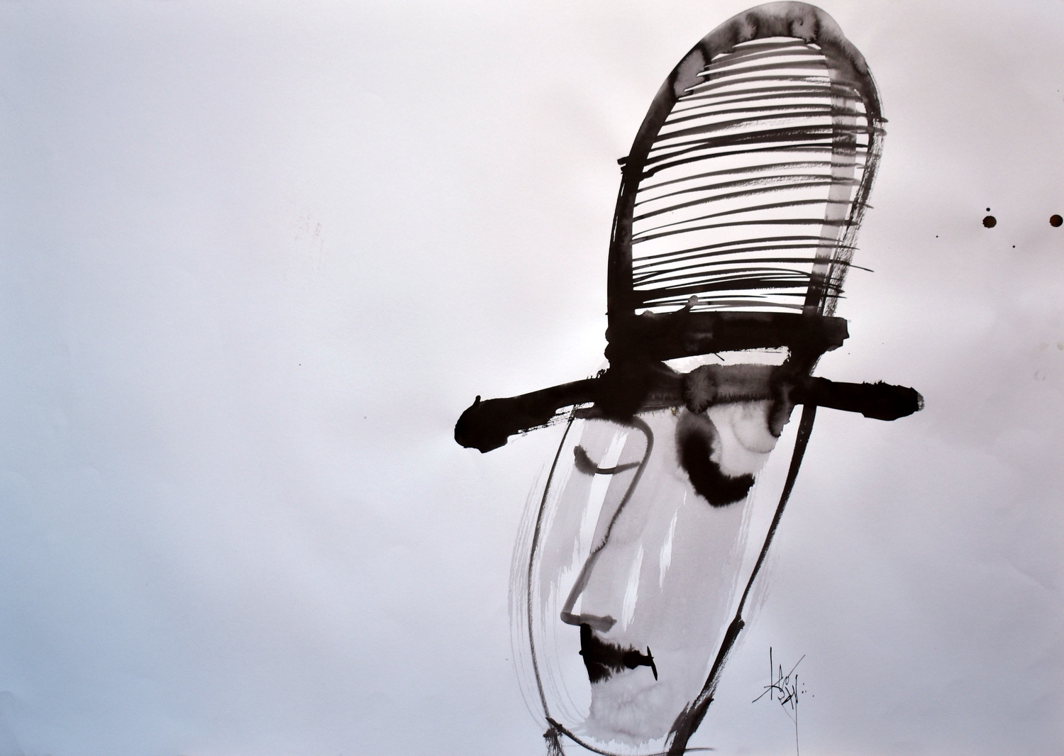 Užmaršumas, 2020, popierius, tušas, 70x100 cm