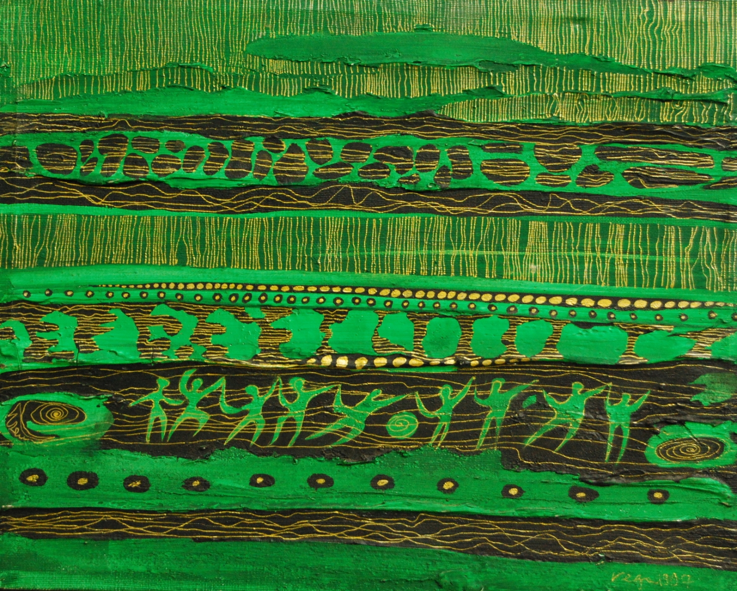 Be pavadinimo, 1997, drobr, aliejus, mišri technika, 24x30 cm