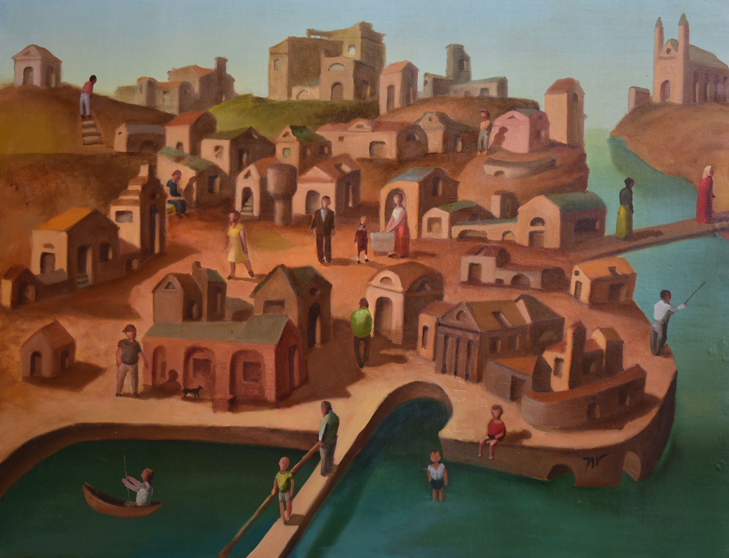 Vaikystės miestas, 2004, drobė, aliejus, 100x130 cm