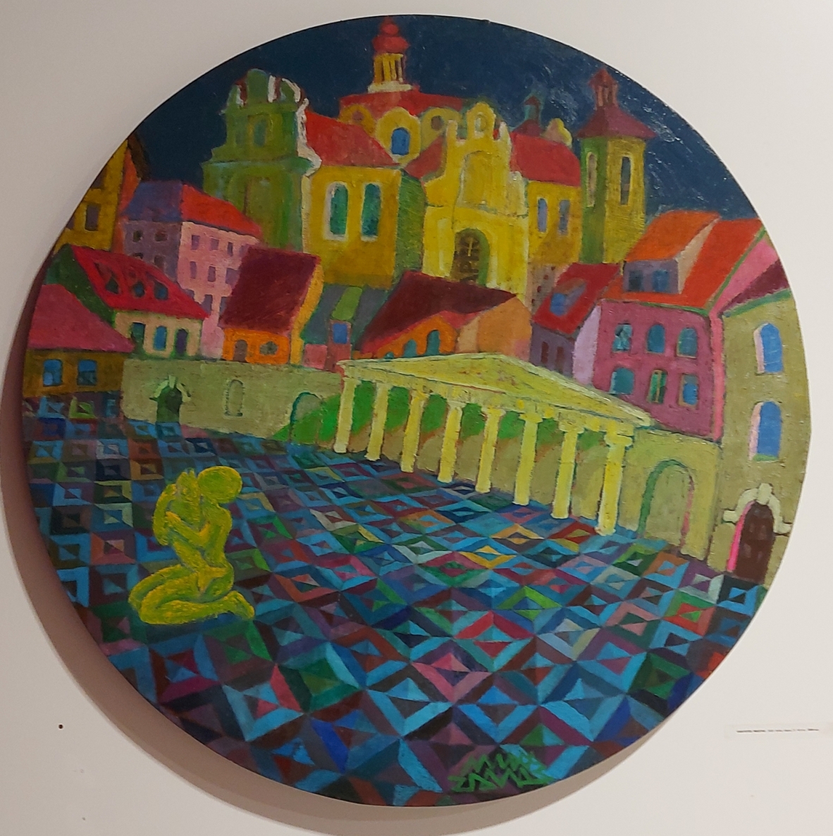 Vaikystės miestas, 2020, drobė, aliejus, D 140 cm