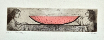Dinner, 2012, etching, 6.5x25 cm, Ep.d.a