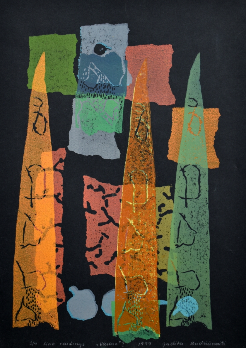 Vasara I, 1999, lino raižinys, 50x36 cm, 3/4