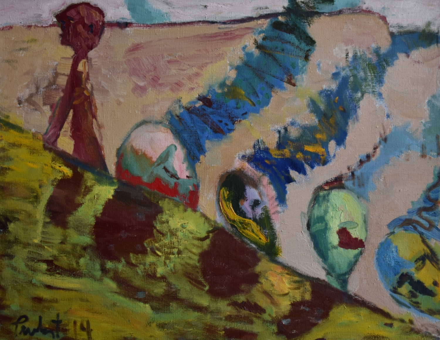 Vienas nemąstantis, 2014, drobė, aliejus, 70x90 cm