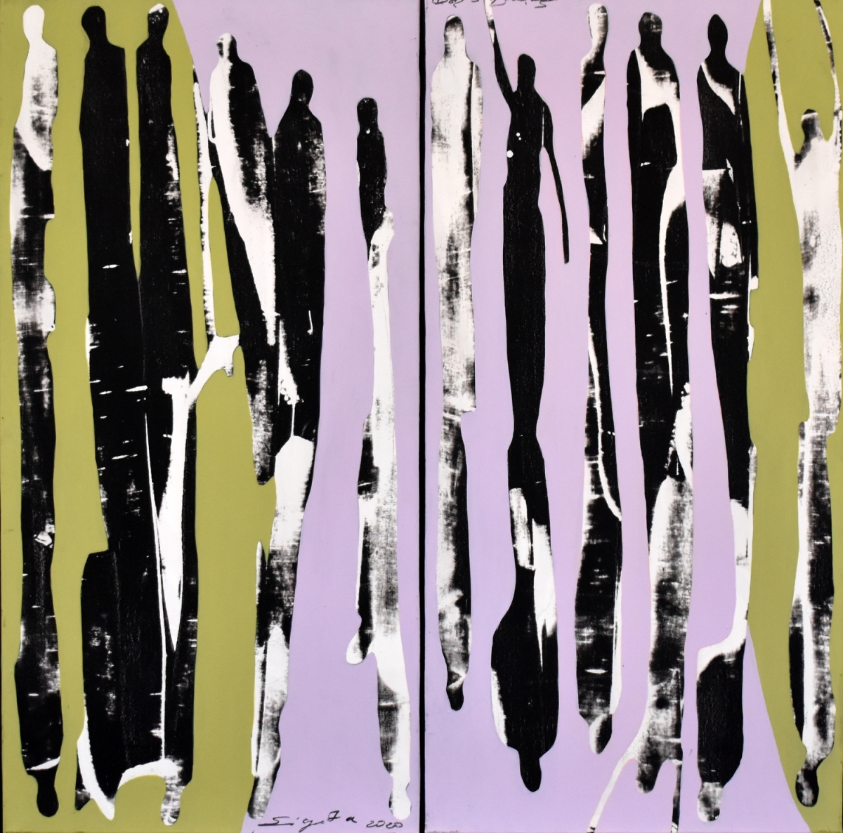 Vienatvės transformacijos, 2020, autorinė technika, 80x80 cm 