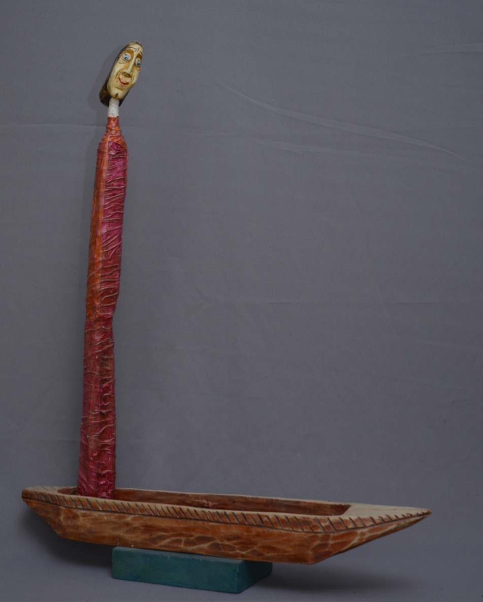 Vienišas, 2015, medis, mišri technika, h76x61 cm, 1/1