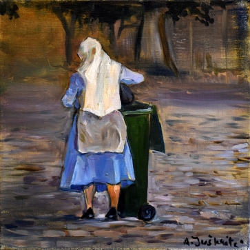 Vienuolė. Pamplona, 2025,  drobė, aliejus, 30x30 cm