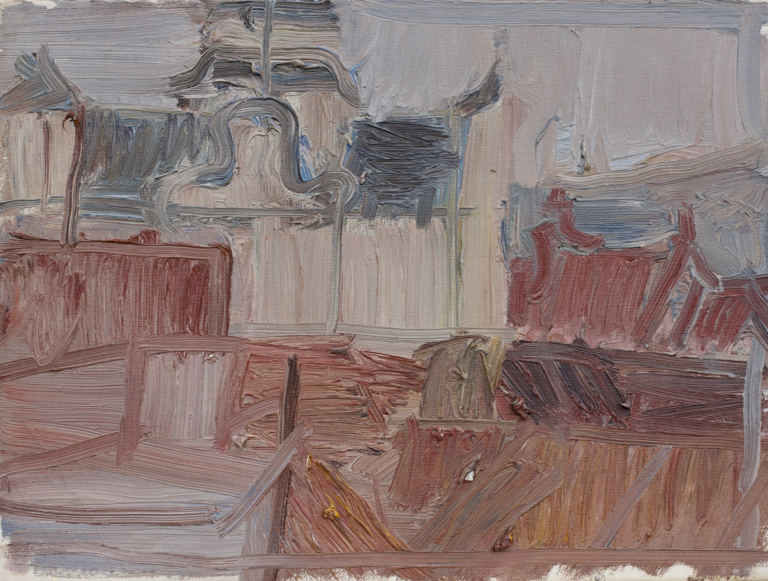 Vilnius Old Town from the Roof of Pacu Palace, 2021, canvas, oil, 30x40cm 