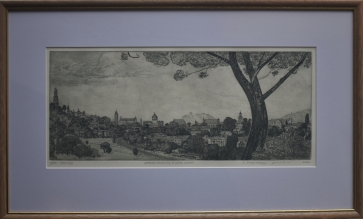Vilnius, 2000, etching, 20x46cm, frame 38x62cm
