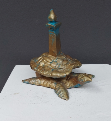 Full Speed Back, 2009, gypsum, h 15x15x11 cm, 3/15