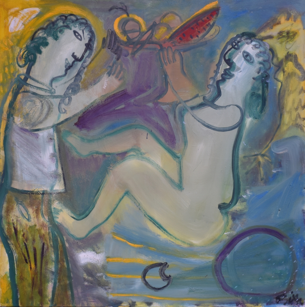 Žaidimai, 2018, drobė, aliejus, 90x90 cm   