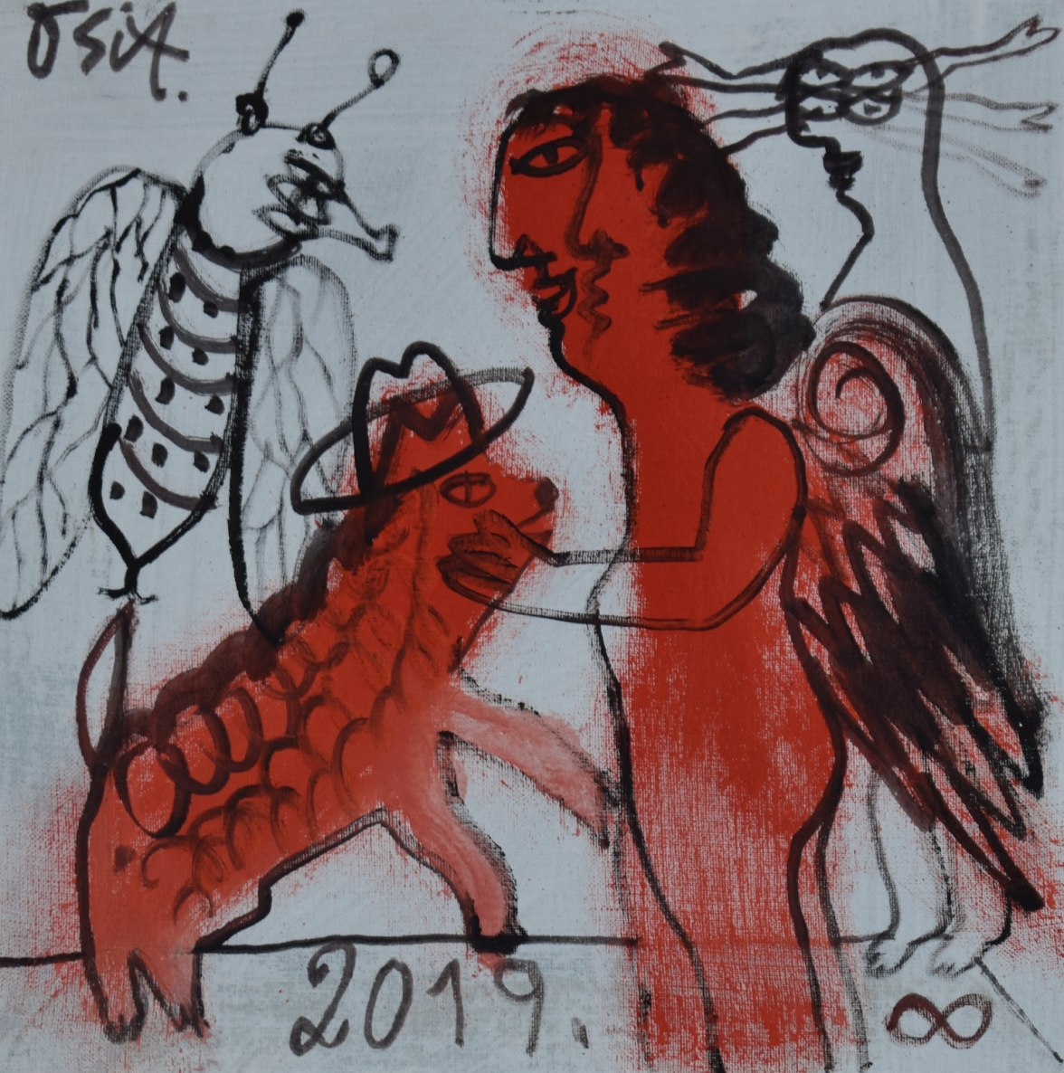 Žaidimai, 2019, drobė, aliejus, 30x30 cm  