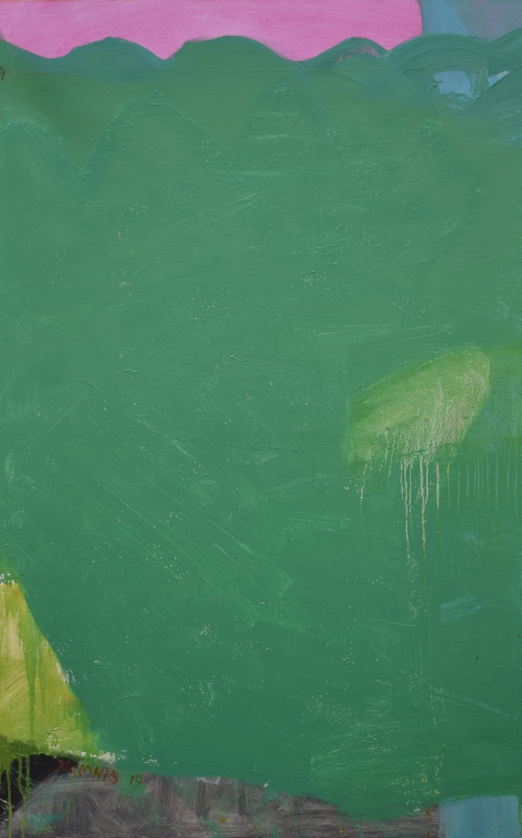 Green Curtain, 2019, oil, cavas,  110x70 cm