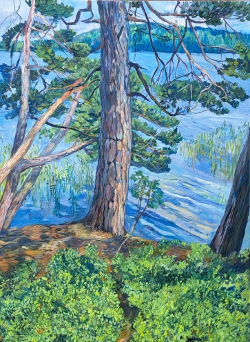 Žaliuojanti pakrantė, 2026,  drobė, aliejus, 150x110 cm