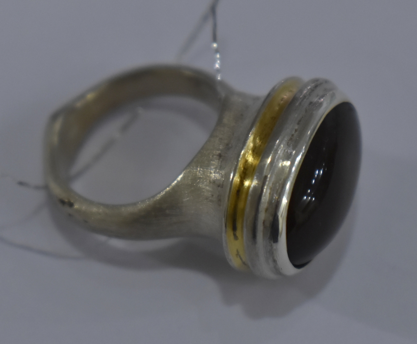 Žiedas, Ag 925, 13,10g, dūminis kvarcas,  D 17mm  