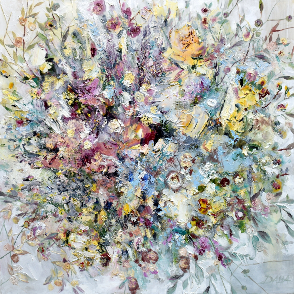 Žiedų kaleidoskopas, 2021, drobė, aliejus, 80x80 cm