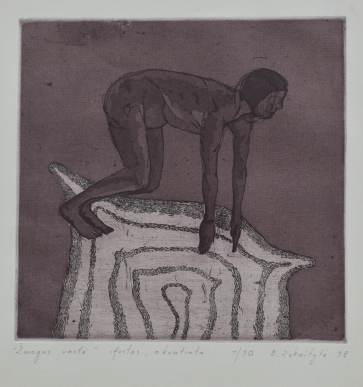Žmogus varlė, 1998, ofortas, akvatinta, 16x16 cm