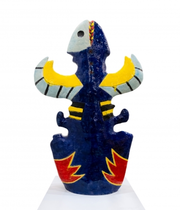 Fish Light, 2022, chamotte ceramics, glaze, h 120 cm